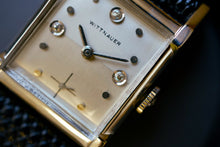 Load image into Gallery viewer, *VERY RARE*  NOS Longines-Wittnauer Tank, White Gold Filled Diamond Dial, complete w/ box!