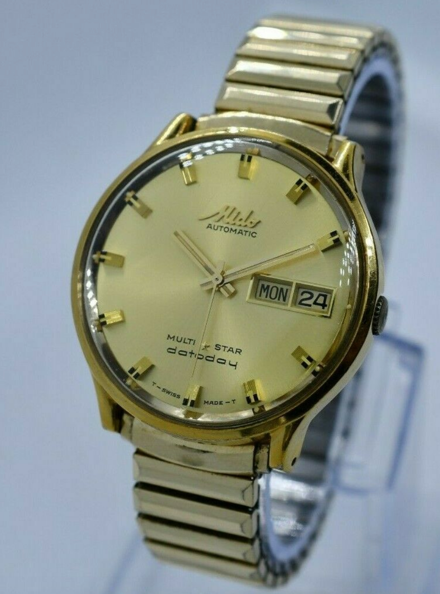 Mido Multi Star Datoday Automatic 24k Gold plated