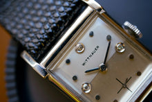 Load image into Gallery viewer, *VERY RARE*  NOS Longines-Wittnauer Tank, White Gold Filled Diamond Dial, complete w/ box!