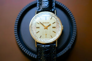 *RARE* NOS Longines Cal.370 Linen Dial w/ Prism cut crystal (10k Gold Filled)