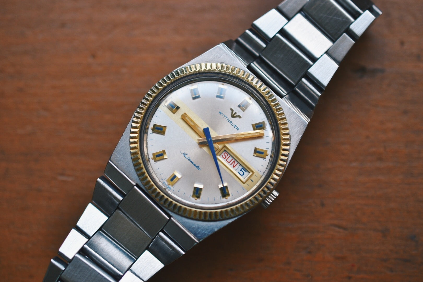 Montre Vintage Automatique Witt NOS – Mouvement ETA 2780, Jour/Date, Incabloc, Années 70