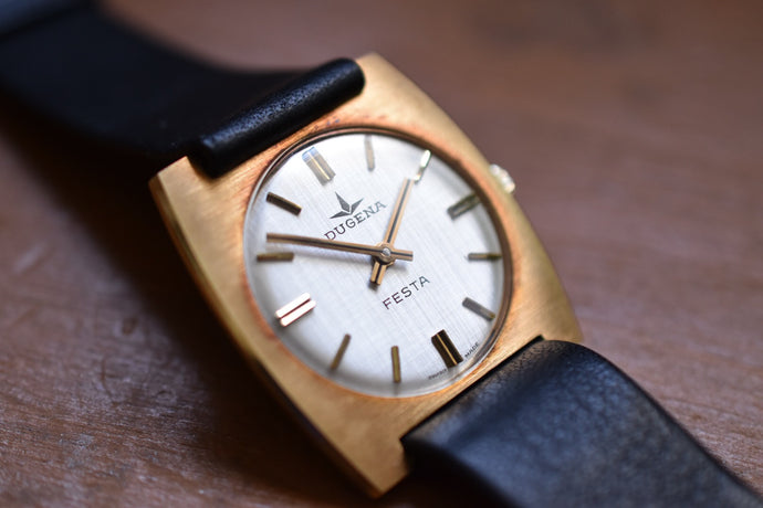 NOS 1960's Linen Dial Dugena Festa  *RARE*